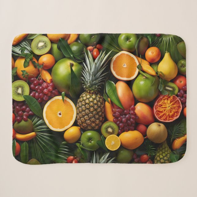 Tropical Fruits Sherpa Blanket (Front (Horizontal))