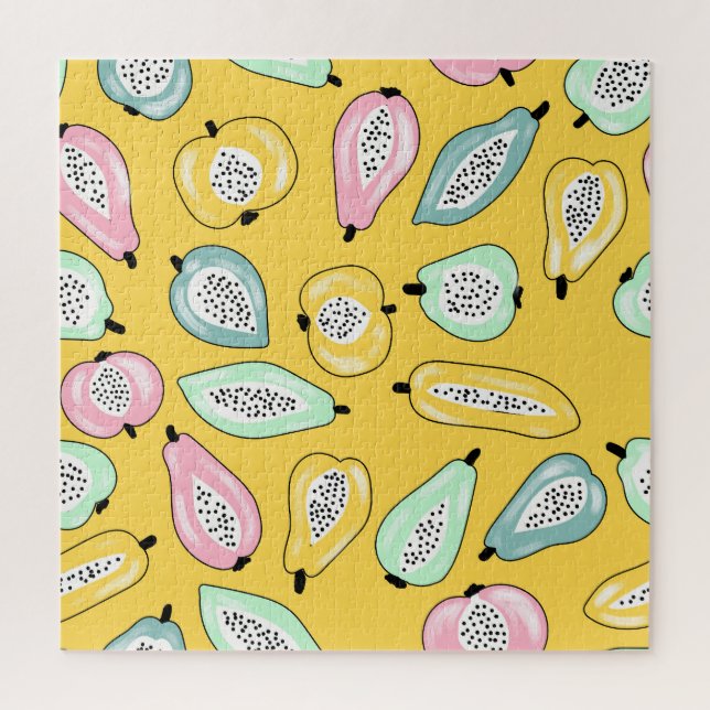 Tropical Fruits: Vibrant Print Pattern Jigsaw Puzzle (Vertical)