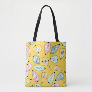 Tropical Fruits: Vibrant Print Pattern Tote Bag