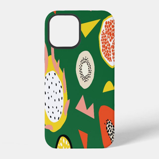 Tropical fruits: vibrant seamless pattern. iPhone case (Back)
