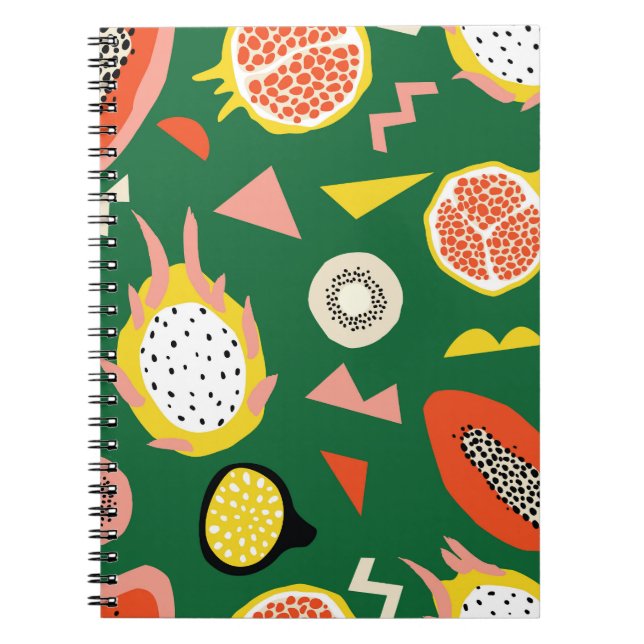 Tropical fruits: vibrant seamless pattern. notebook (Front)