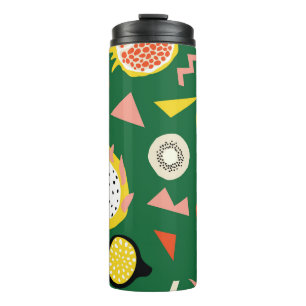 Tropical fruits: vibrant seamless pattern. thermal tumbler