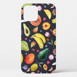Tropical Fruits: Watercolor Multifruit Pattern. iPhone 12 Case