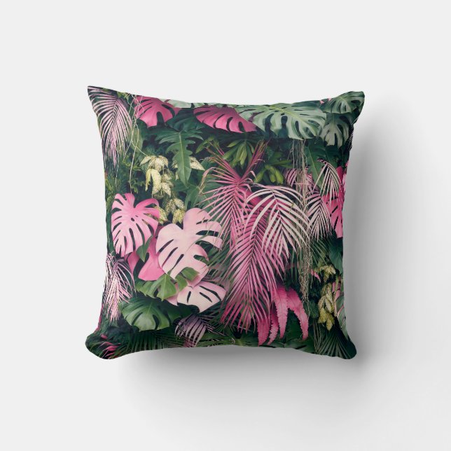 Tropical Full Background Trees Cushion (Front)