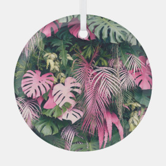 Tropical Full Background Trees Glass Tree Decoration