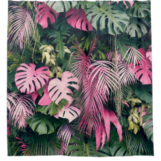 Tropical Full Background Trees Shower Curtain
