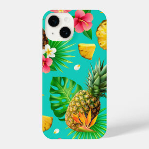 Tropical Fun Pineapple Bird of Paradise Watercolor iPhone 14 Case