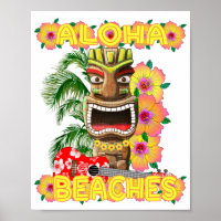 Tropical Funny Aloha Beaches Hawaiian Tiki