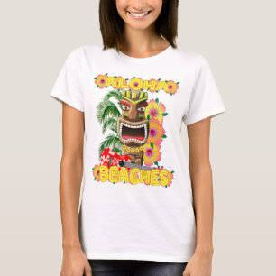 Tropical Funny Aloha Beaches Hawaiian Tiki T-Shirt