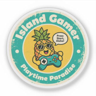 Tropical Gaming Humour "Press Start, Aloha!" Fruit