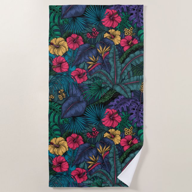 Tropical garden beach towel (Front)