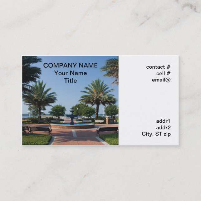 tropical garden business card (Front)