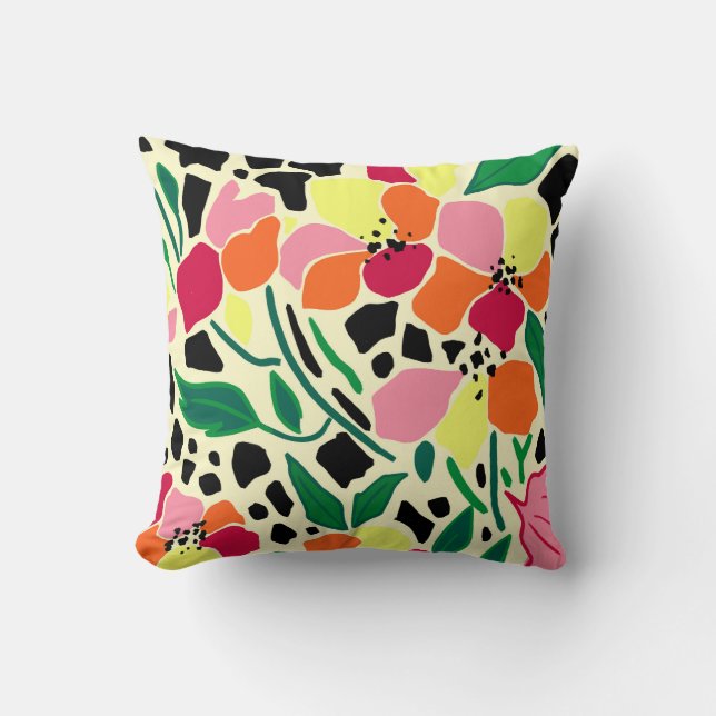 Tropical Garden Dots Cushion (Front)
