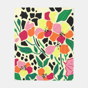 Tropical Garden Dots Fleece Blanket