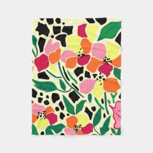 Tropical Garden Dots Fleece Blanket