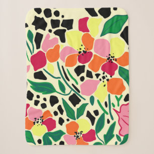 Tropical Garden Dots Sherpa Blanket