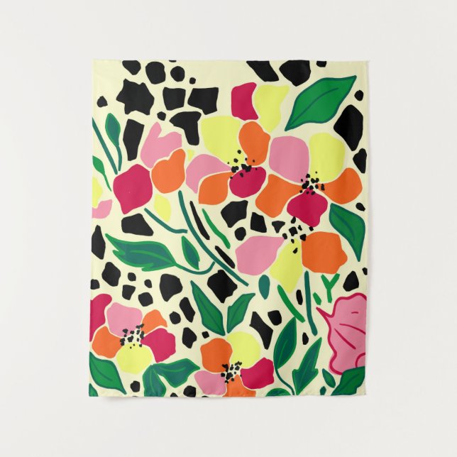 Tropical Garden Dots Tapestry (Front)