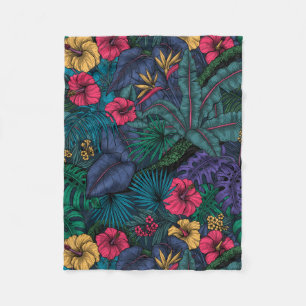 Tropical garden fleece blanket