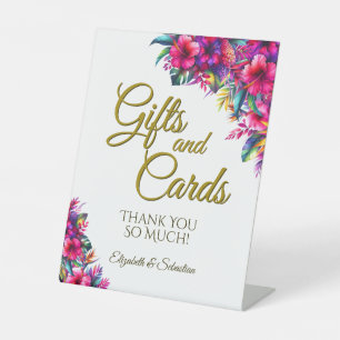 Tropical Garden Floral Gifts & Cards Wedding Pedestal Sign