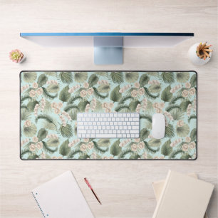 Tropical Garden Floral Orchid & Palm Pattern Desk Mat