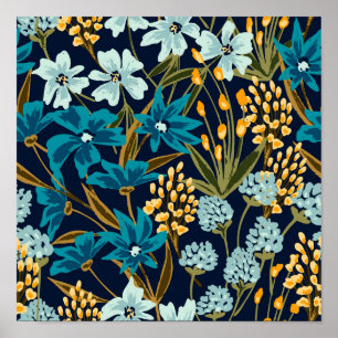 Tropical Garden Flowers Poster