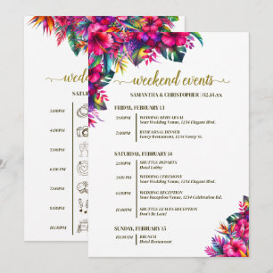 Tropical Garden Flowers Wedding Events & Timeline Program
