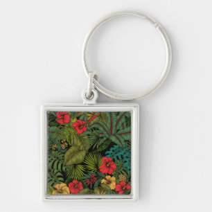 Tropical garden key ring