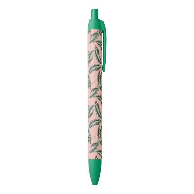 Tropical Garden Leaves Pattern Black Ink Pen (Bottom (Vertical))
