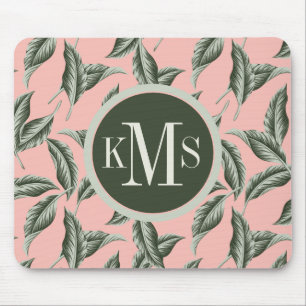 Tropical Garden Leaves Pattern Mouse Pad