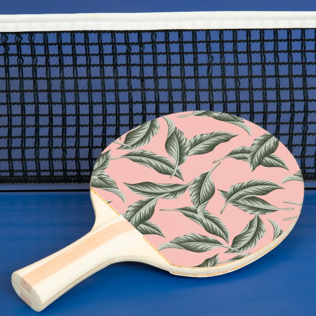 Tropical Garden Leaves Pattern Ping Pong Paddle (Insitu)
