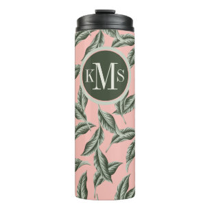 Tropical Garden Leaves Pattern Thermal Tumbler