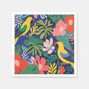 Tropical Garden Modern Expressionism Artwork Napkin