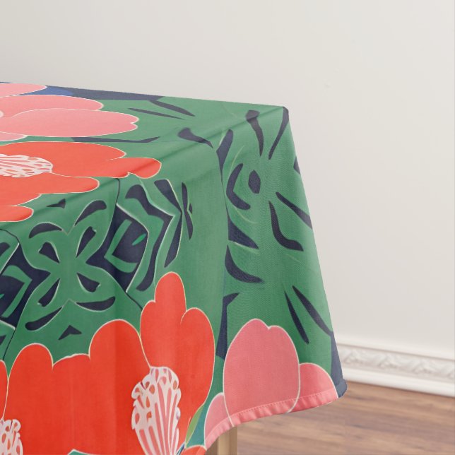Tropical Garden Modern Expressionism Artwork Tablecloth (In Situ)