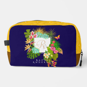 Tropical Garden Monogram Navy Dopp Kit