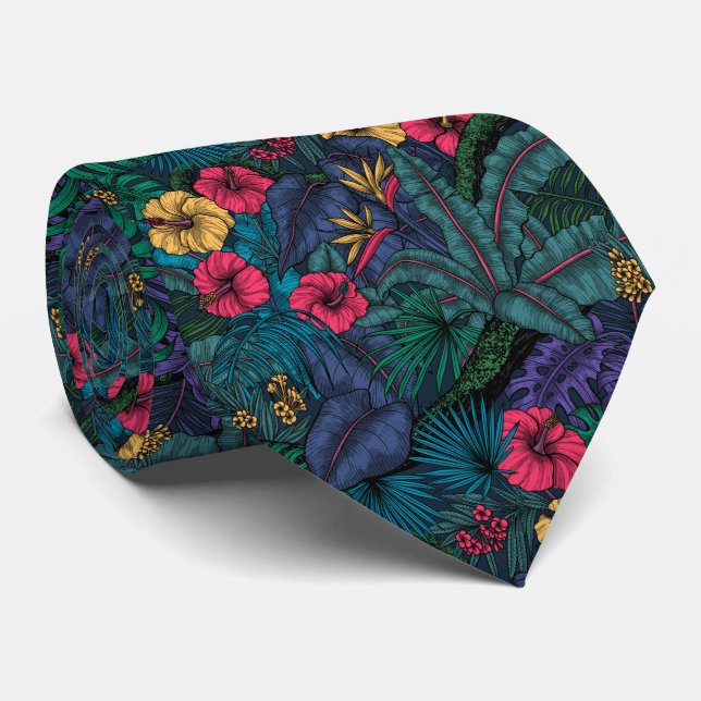 Tropical garden neck tie (Rolled)