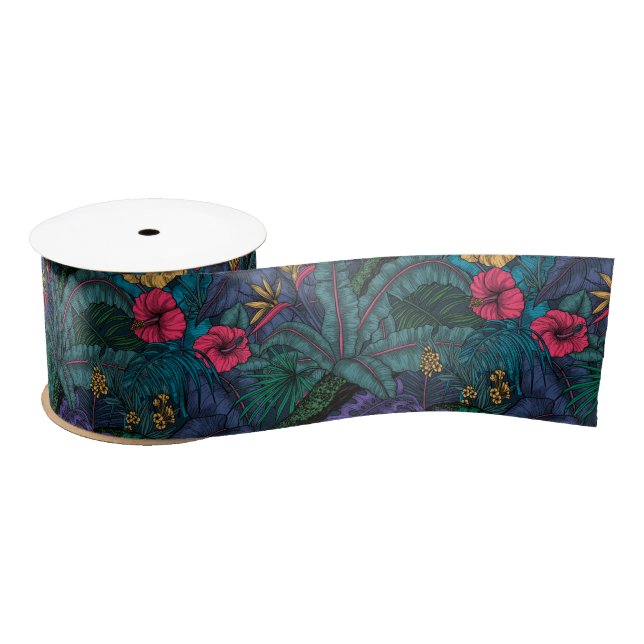 Tropical garden satin ribbon (Spool)