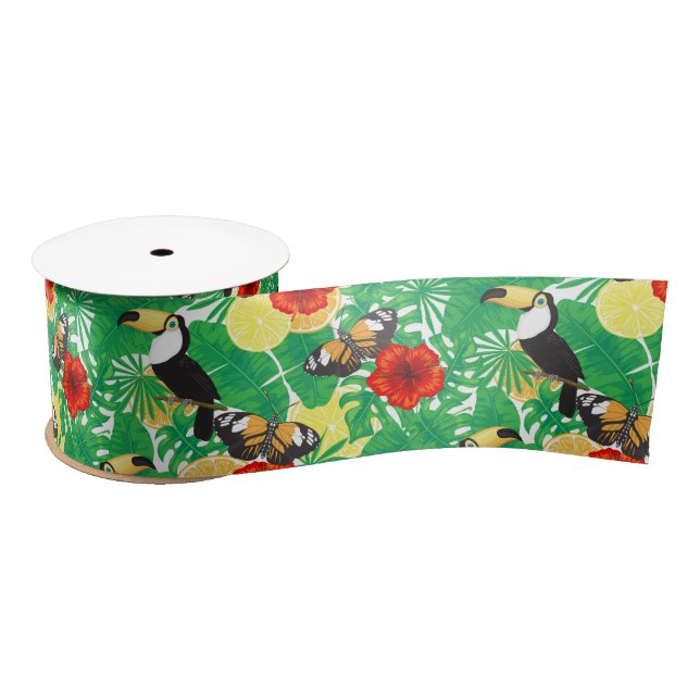Tropical garden satin ribbon (Spool)