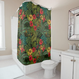 Tropical garden shower curtain