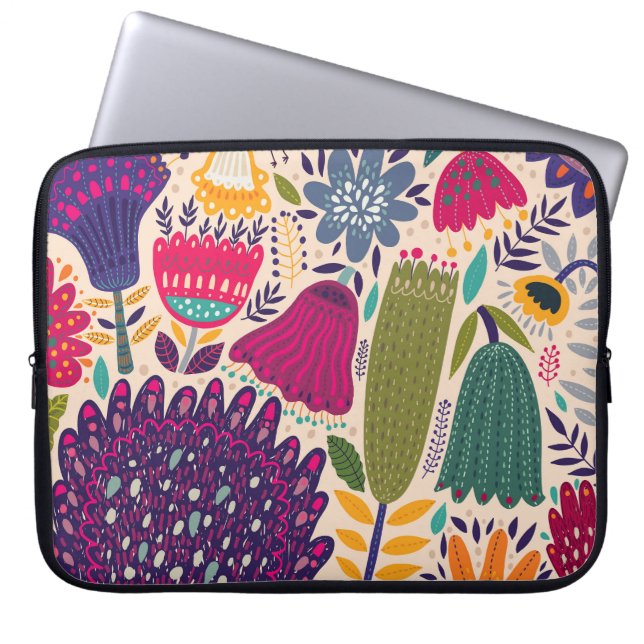 Tropical garden: spring pattern collection. laptop sleeve (Front)