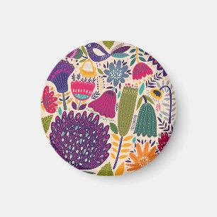 Tropical garden: spring pattern collection. magnet