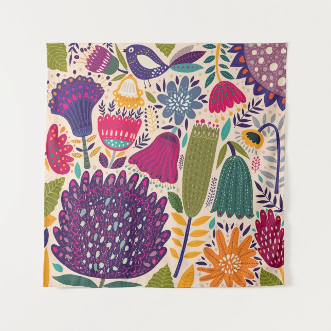 Tropical garden: spring pattern collection. tapestry (Front)