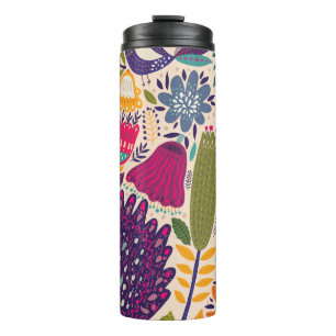 Tropical garden: spring pattern collection. thermal tumbler