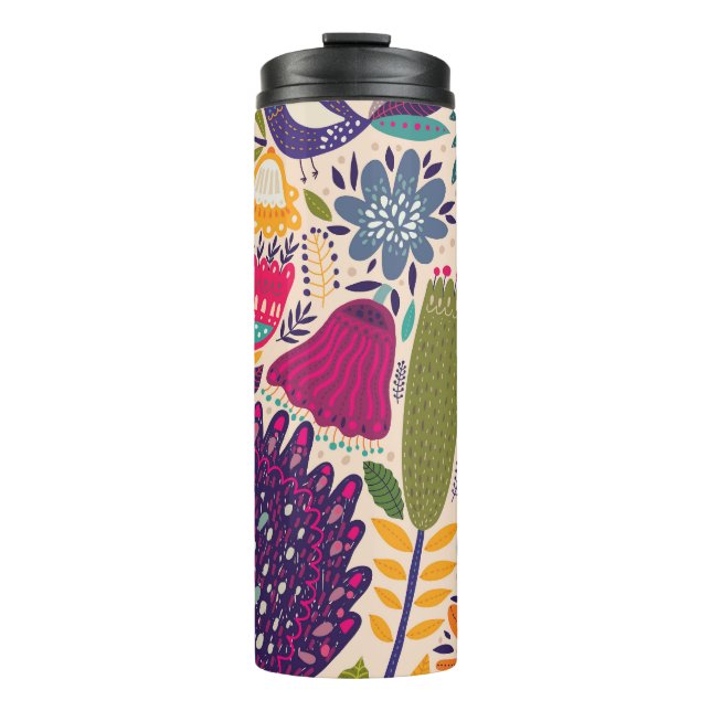 Tropical garden: spring pattern collection. thermal tumbler (Front)