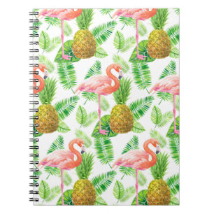 Tropical garden watercolor pattern notebook