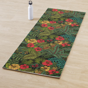 Tropical garden yoga mat