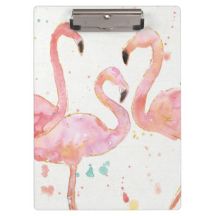 Tropical Gathering of Flamingos Clipboard