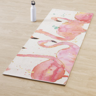 Tropical Gathering of Flamingos Yoga Mat