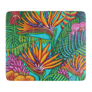 Tropical Gems Glass Cutting Board