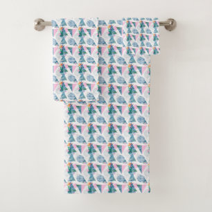 Tropical Geometric Pattern Bath Towel Set
