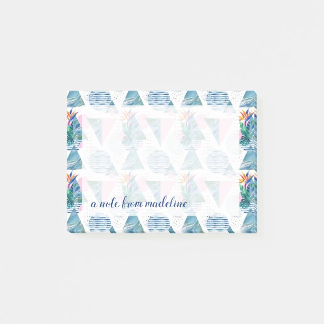Tropical Geometric Pattern Post-it Notes (Front)